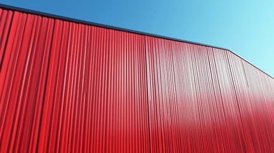 Wall of warehouse red metal building