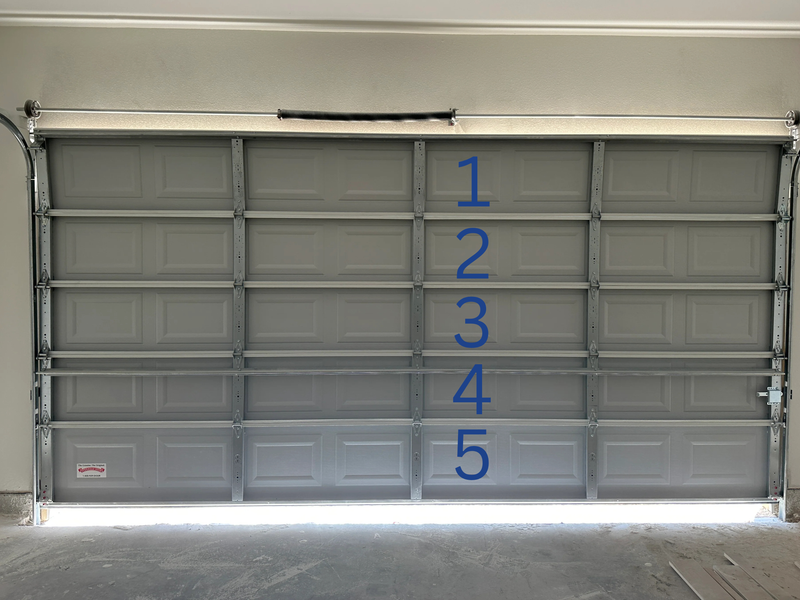 5-panel double garage door insulated with BlueTex