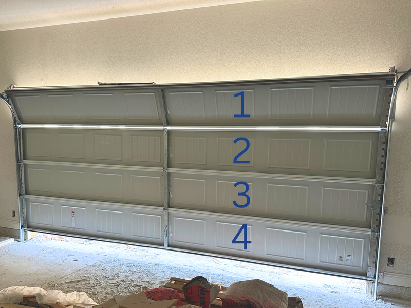 4-panel double garage door insulated with BlueTex