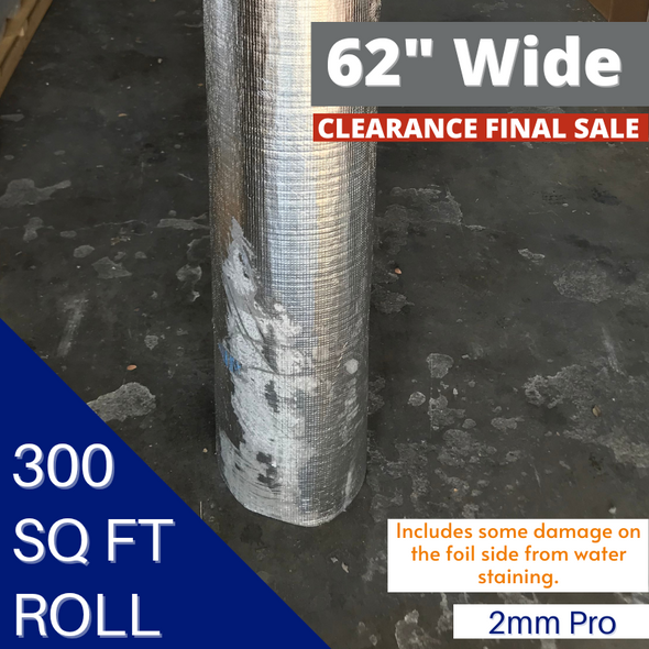 *Clearance* Insulation - 2mm Pro 62" Wide Foil/White