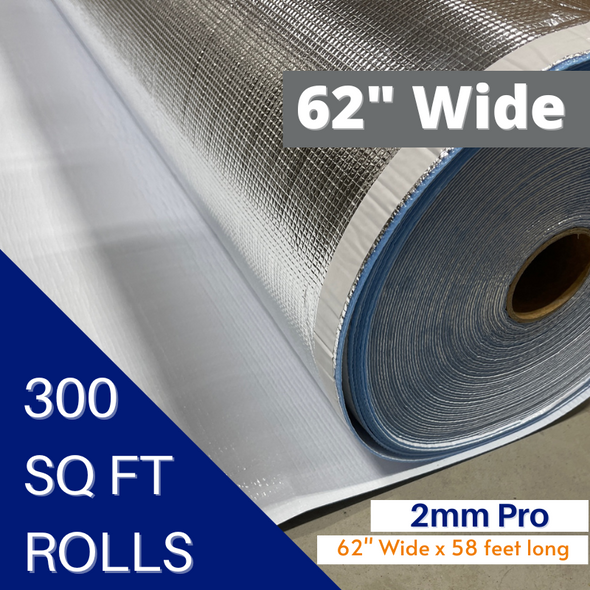 BlueTex™ Pro 2mm Super Wide 62" Foil/White + Foam insulation