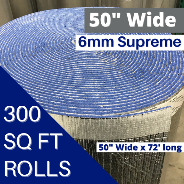 BlueTex™ Supreme 6mm 50" Wide Foil/White + Foam insulation - 300 sq ft