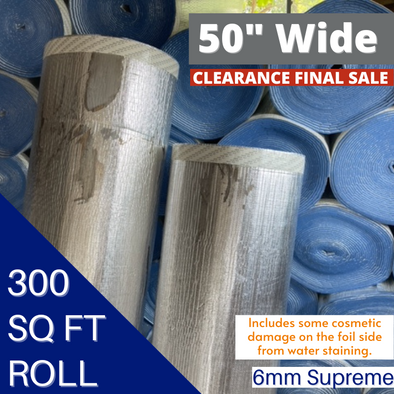 *Clearance* Insulation - 6mm Supreme 50" Wide Foil/White